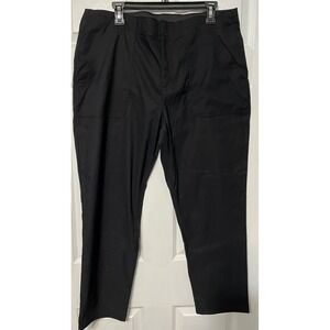 Eddie Bauer‎ Horizon Straight Ankle Pants Womens Size 16 Black Stretch